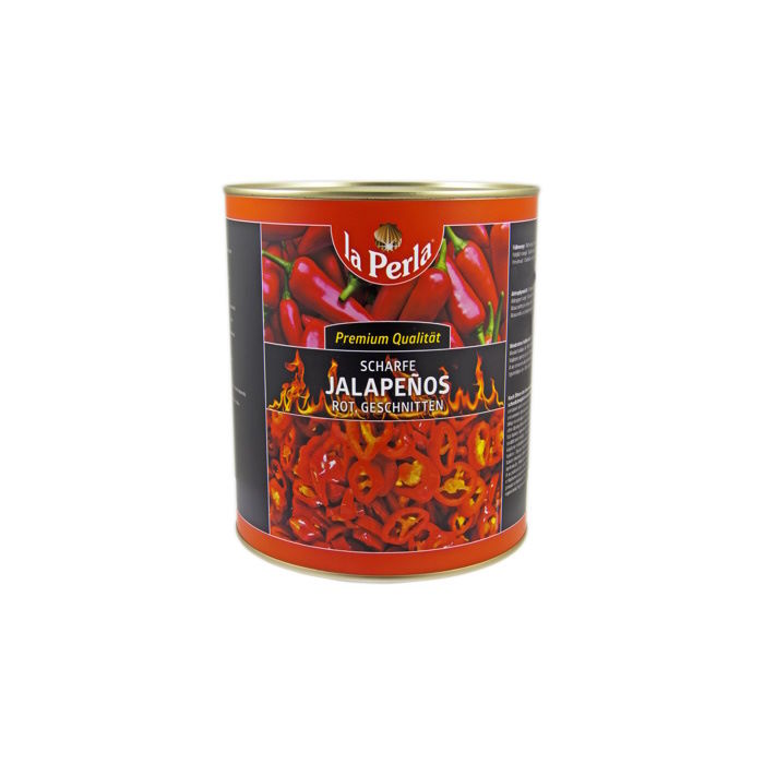 Dose scharfe Jalapenos rot, geschnitten lp